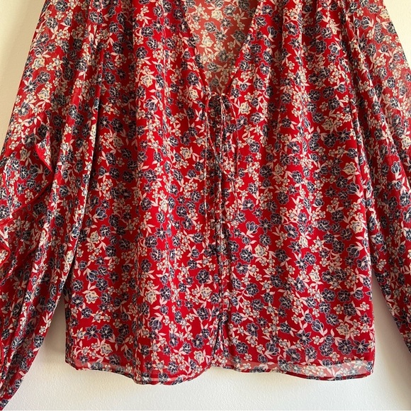 Nicholas Blossom Ruffle Blouse in Red - Picture 8 of 16